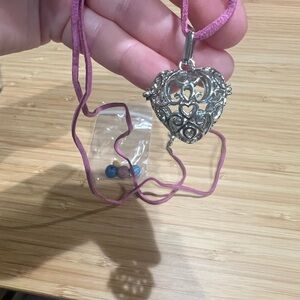 Essential Oil Diffuser Necklace – Heart Locket with Lava Stones